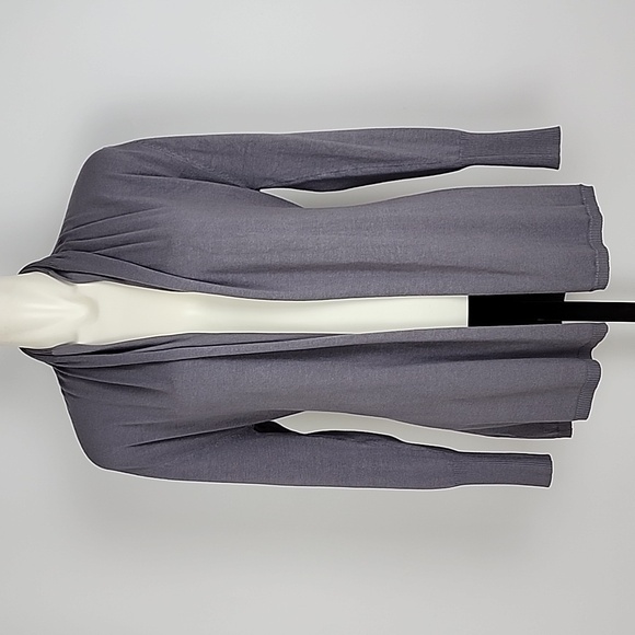 Jeune Jeunesse Women's Open Front Belted Grey Cardigan Soft Cotton Stretch Sz M - Picture 1 of 10